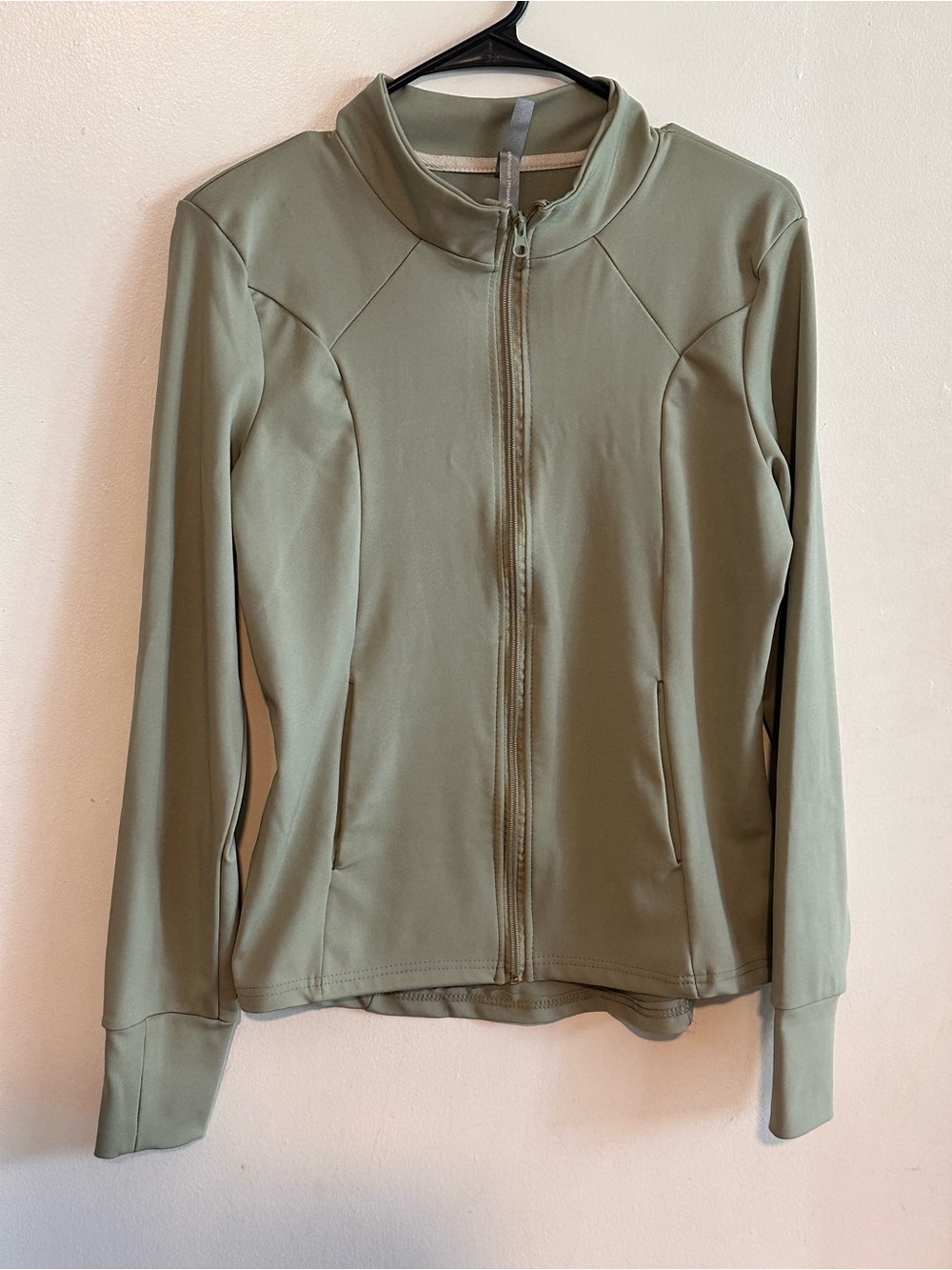 Daisy Fuentes Olive Green Athletic Zip Jacket